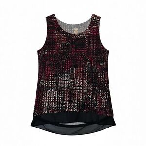 Faded Glory Blue and Black Patterned Tank Top